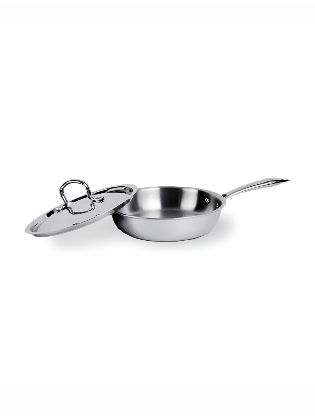 

Savya Home Triply Stainless Steel Frying Pan With Lid-1.5 ltr, Silver