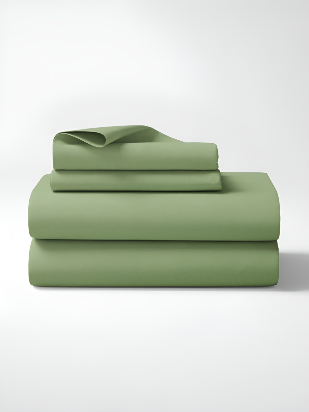 

haus & kinder Green 300 TC Cotton Queen Bedsheet with 2 Pillow Covers