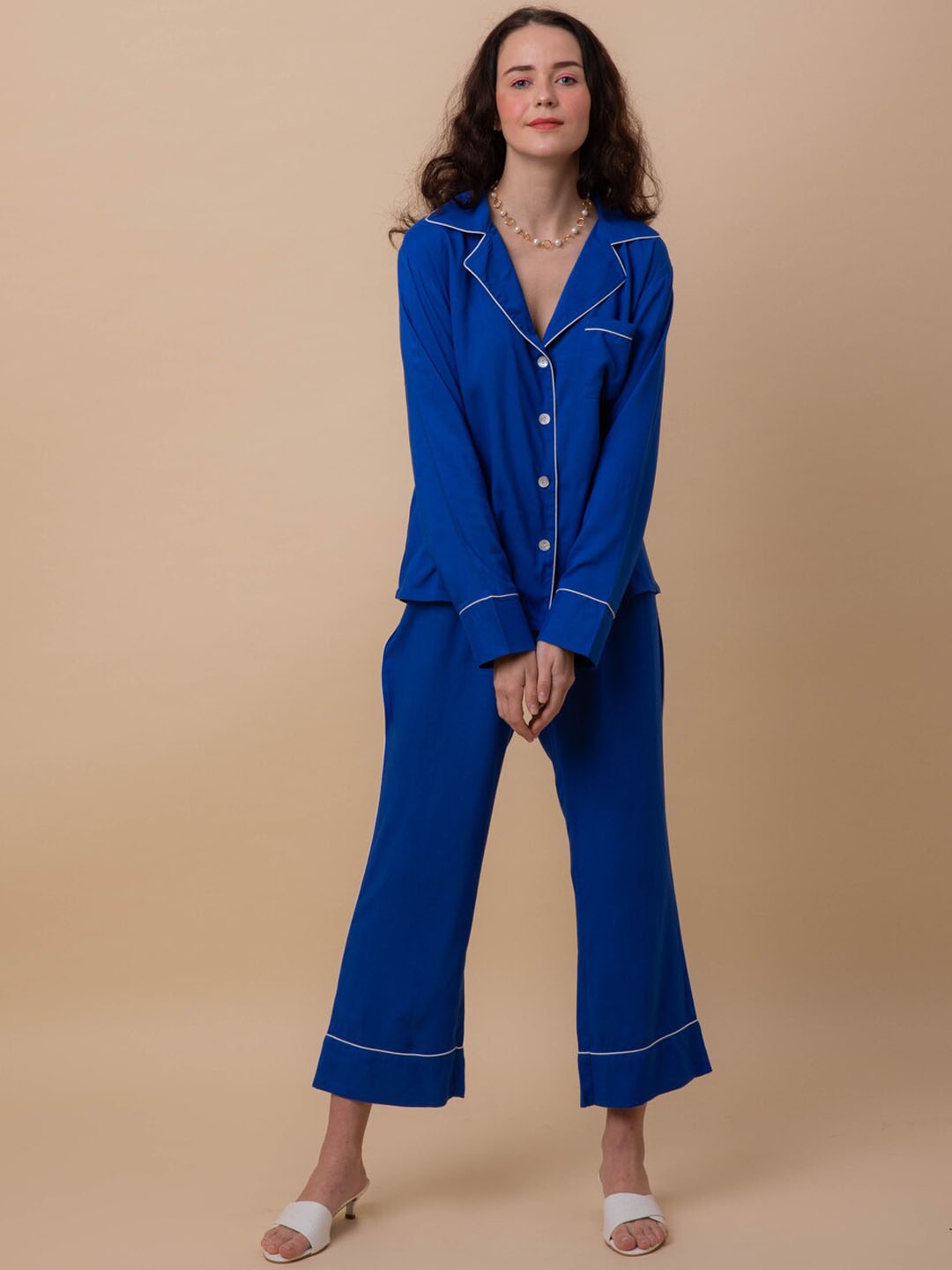 

Ezme Studio Women Solid Night suit, Blue