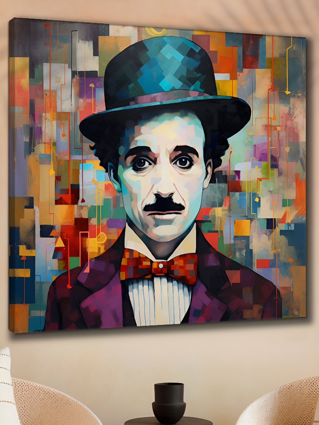 

Aura Black & Purple Canvas Charlie Chaplin Wall Painting