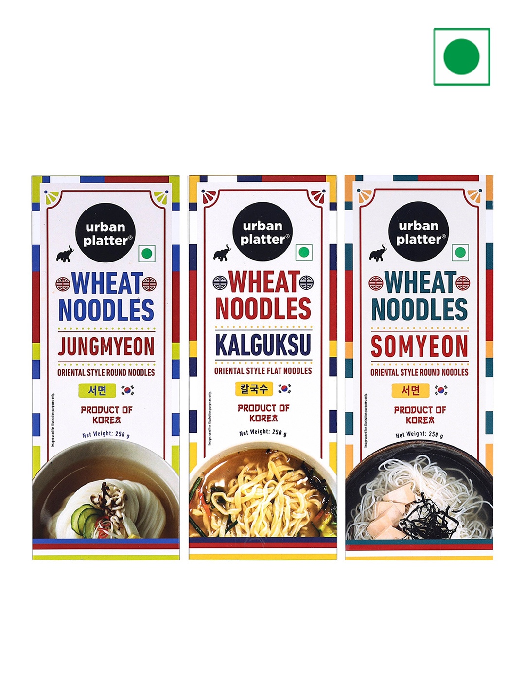 

URBAN PLATTER Set Of 3 Wheat Noodles 750 g, Multi