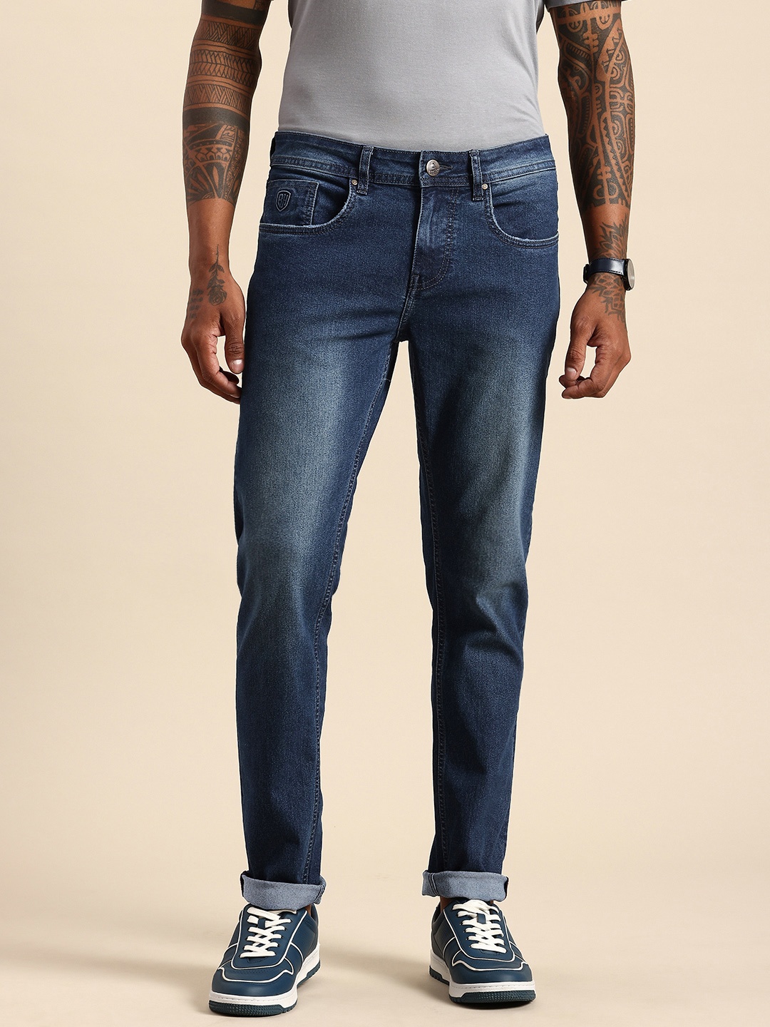 

Being Human Men Slim Fit Light Fade Stretchable Jeans, Blue