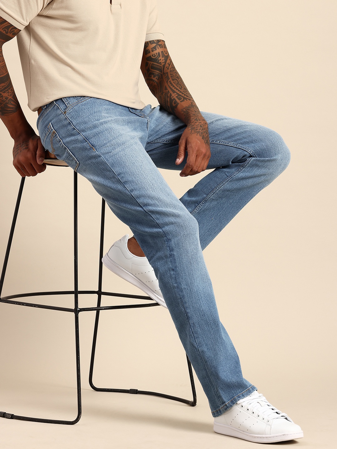 

Being Human Men Bootcut Light Fade Stretchable Jeans, Blue