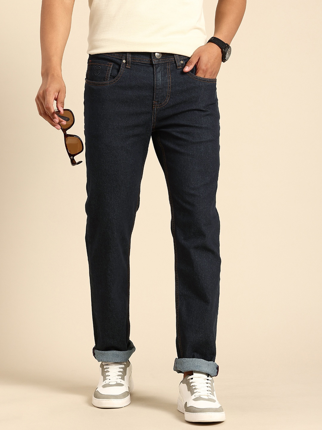 

Being Human Men Straight Fit Stretchable Jeans, Blue