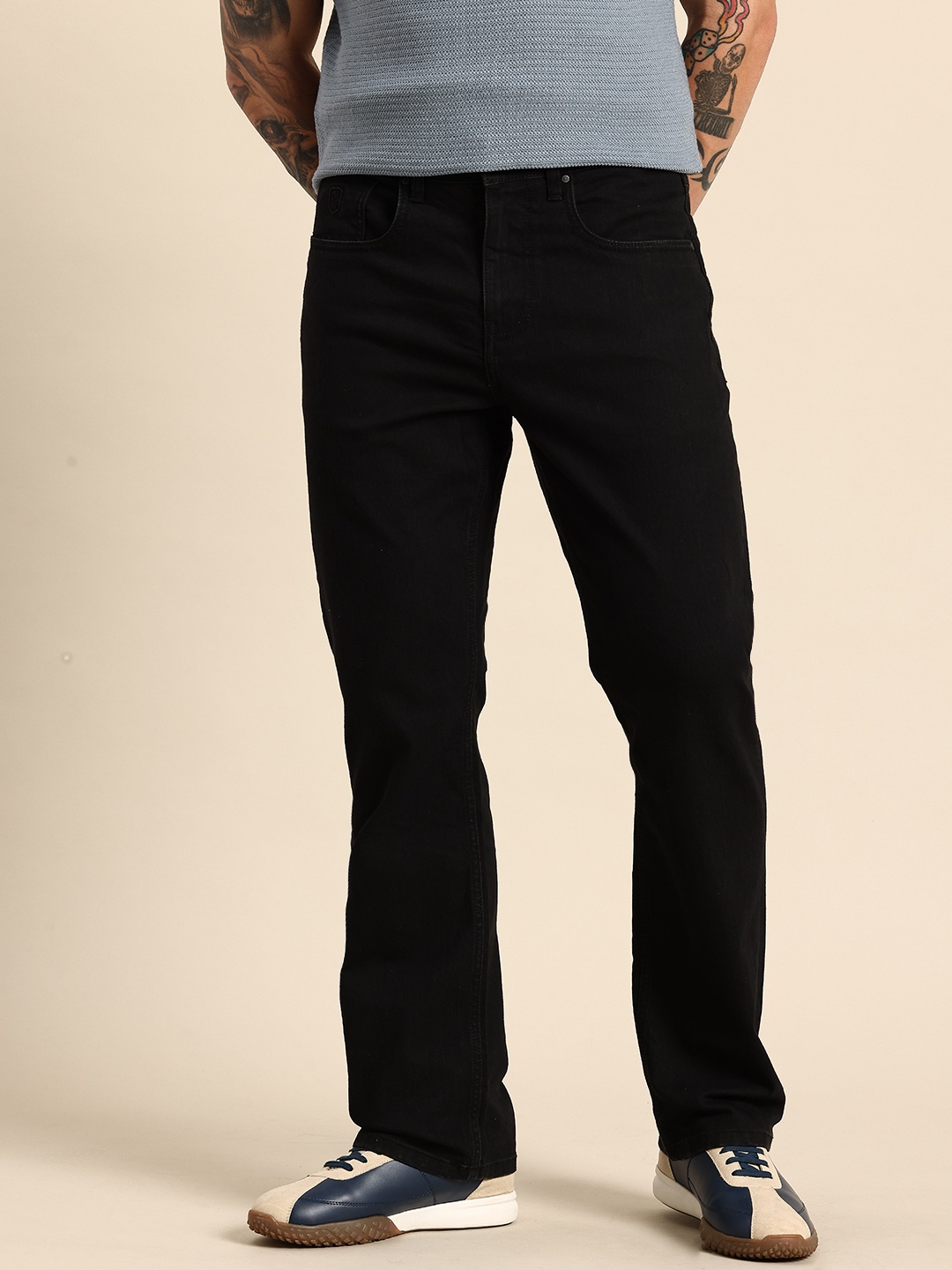 

Being Human Men Bootcut Stretchable Jeans, Black