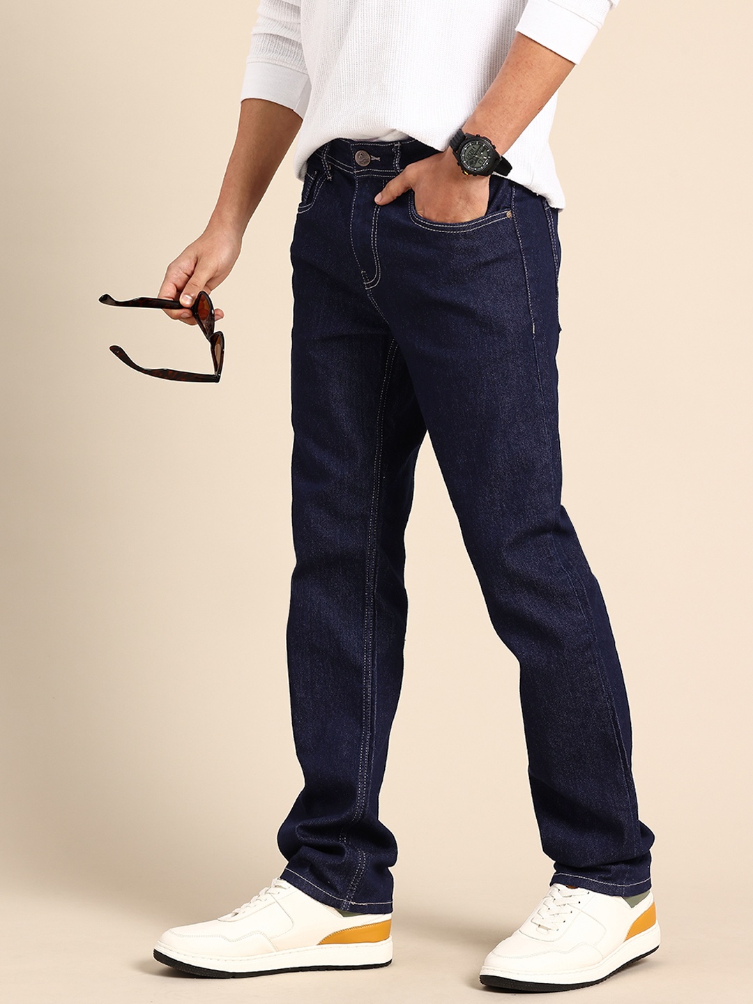 

Being Human Men Straight Fit Stretchable Jeans, Blue