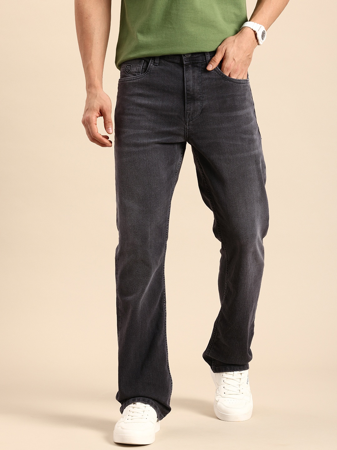 

Being Human Men Slim Fit Light Fade Stretchable Jeans, Grey