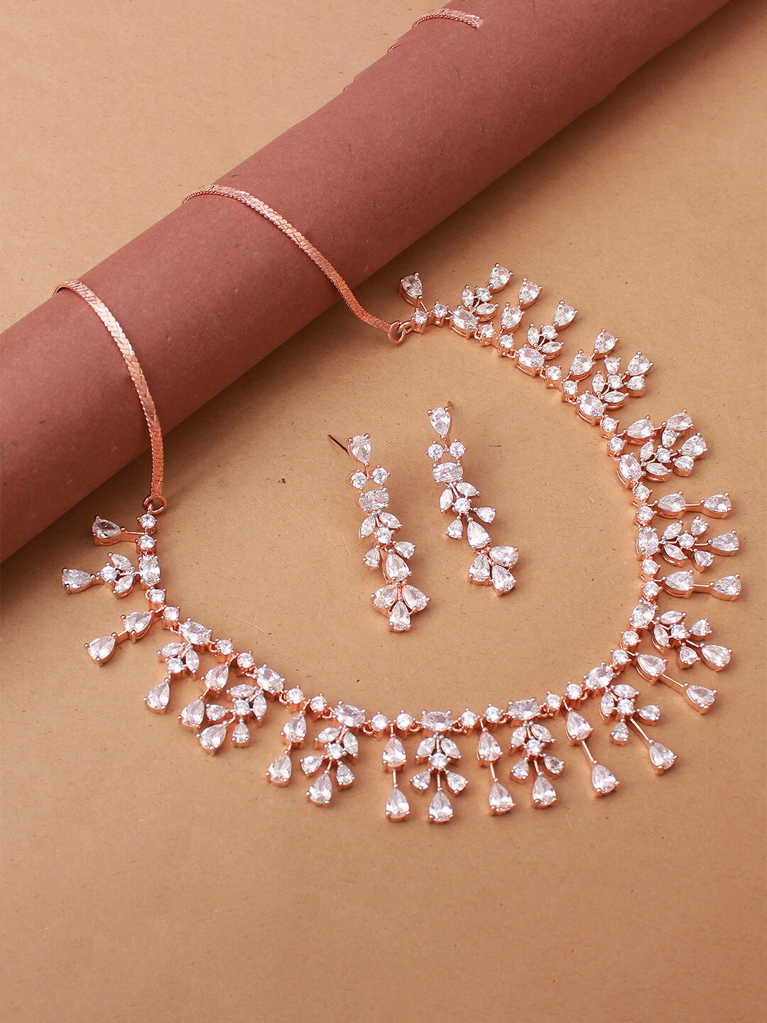 

Mirana Rose Gold-Plated CZ-Studded Jewellery Set