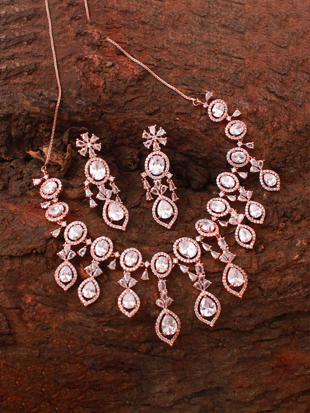 

Mirana Women Rose Gold-Plated CZ-Studded Jewellery Set