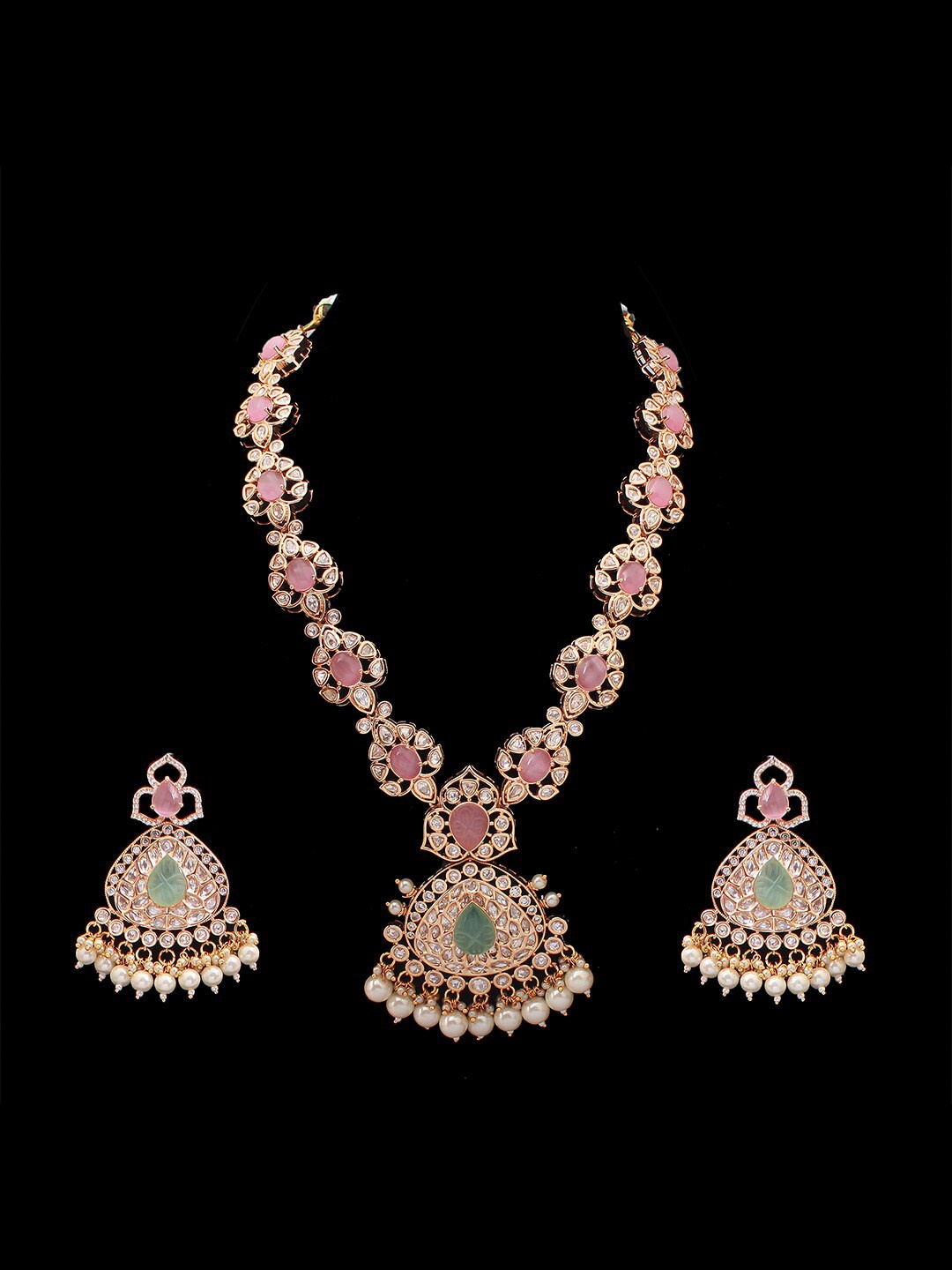 

Mirana Women Gold-Plated CZ & AD-Studded Jewellery Set
