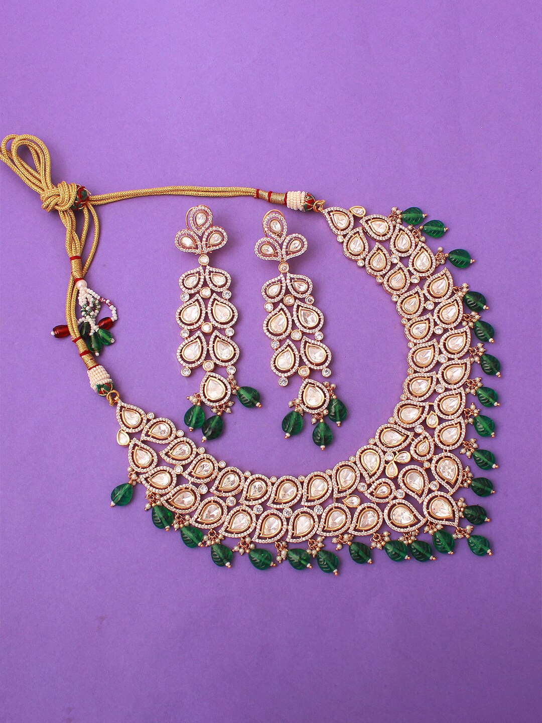 

Mirana Gold-Plated CZ-Stone-Studded Jewellery Set