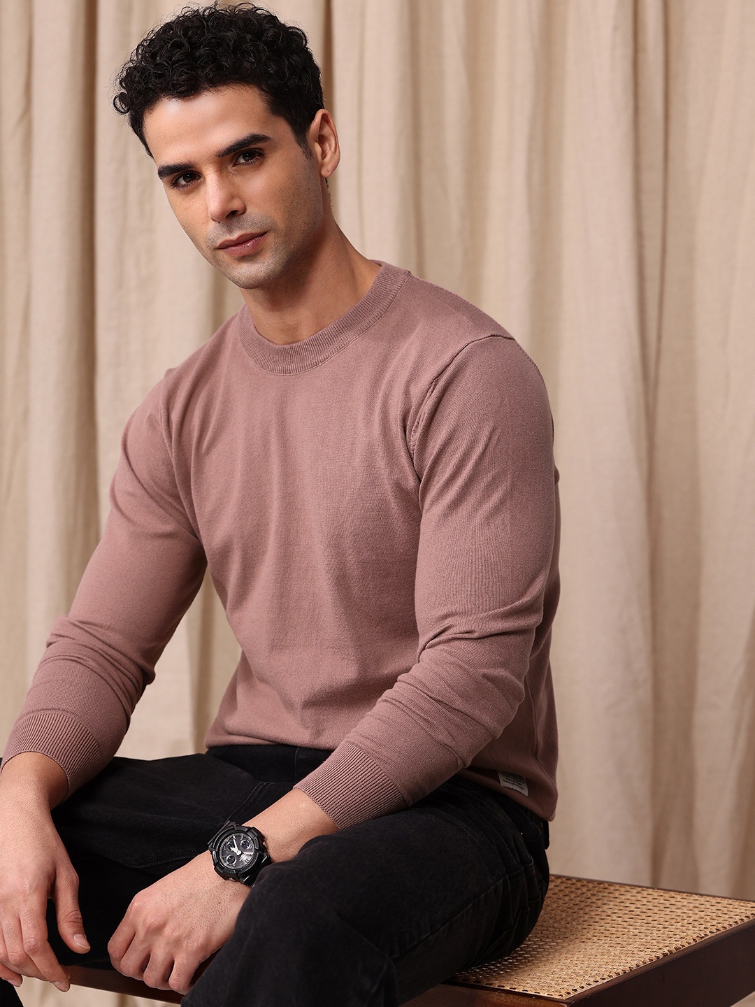 Mr Bowerbird Tailored Fit Pullover Sweater, Mauve