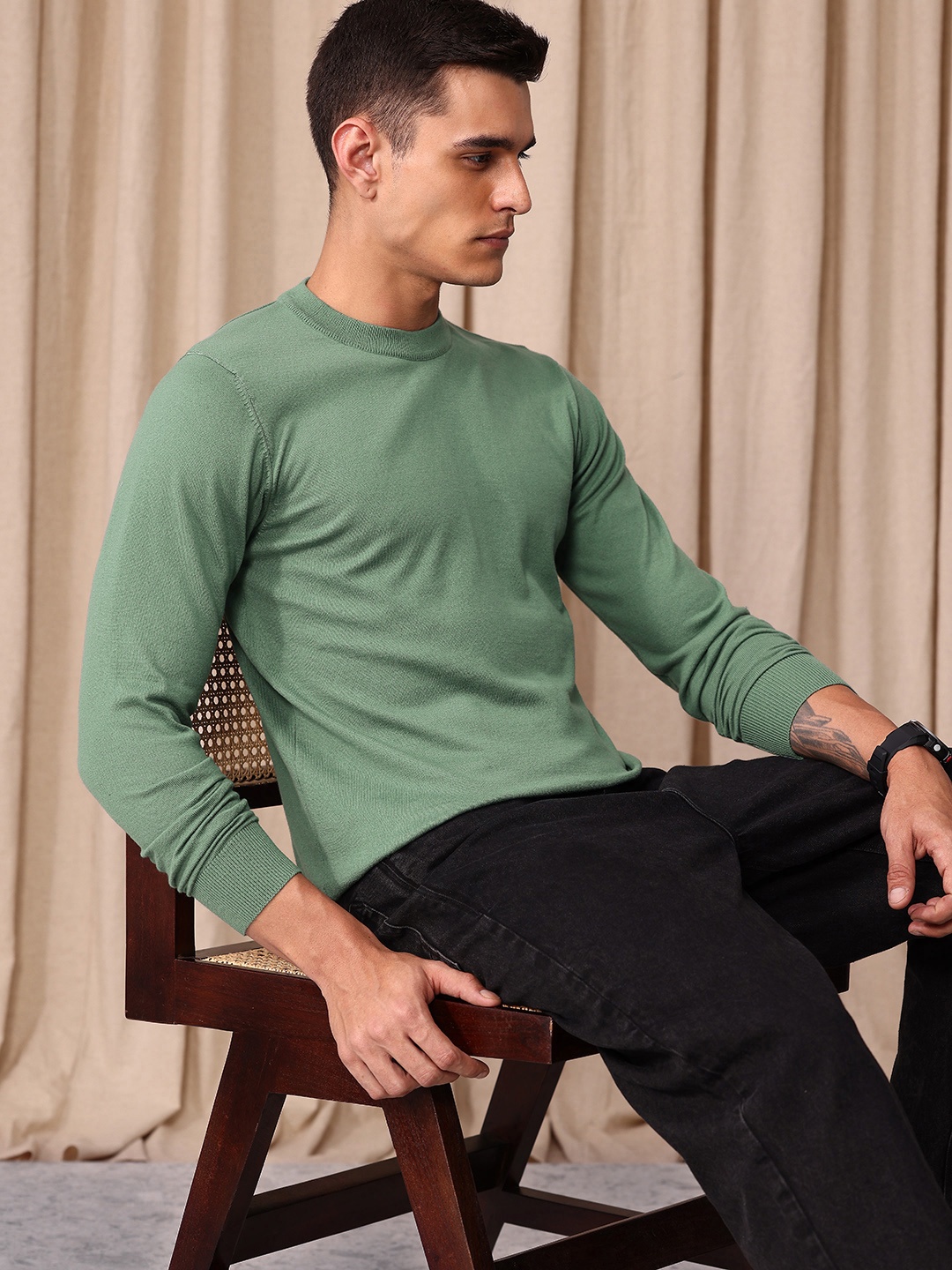 

Mr Bowerbird Round Neck Tailored Pullover Sweater, Sea green