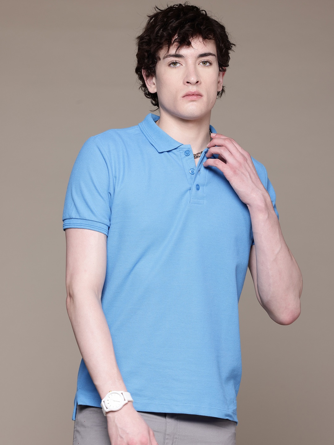 

The Roadster Lifestyle Co. Polo Collar T-shirt, Blue