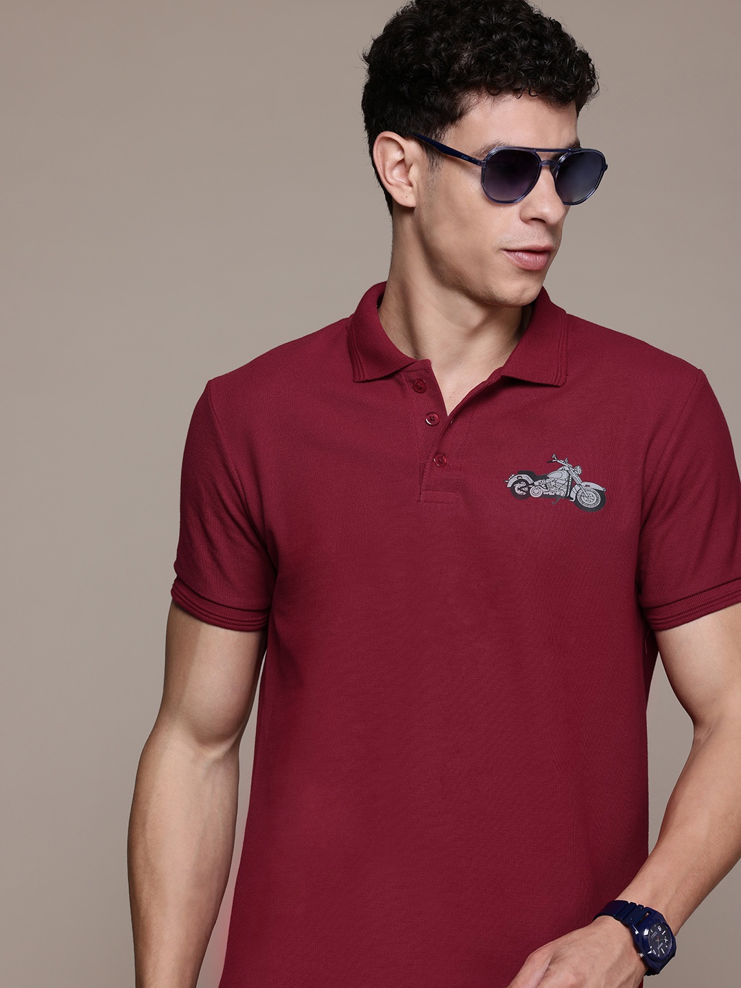 

The Roadster Lifestyle Co. Polo Collar T-shirt, Maroon