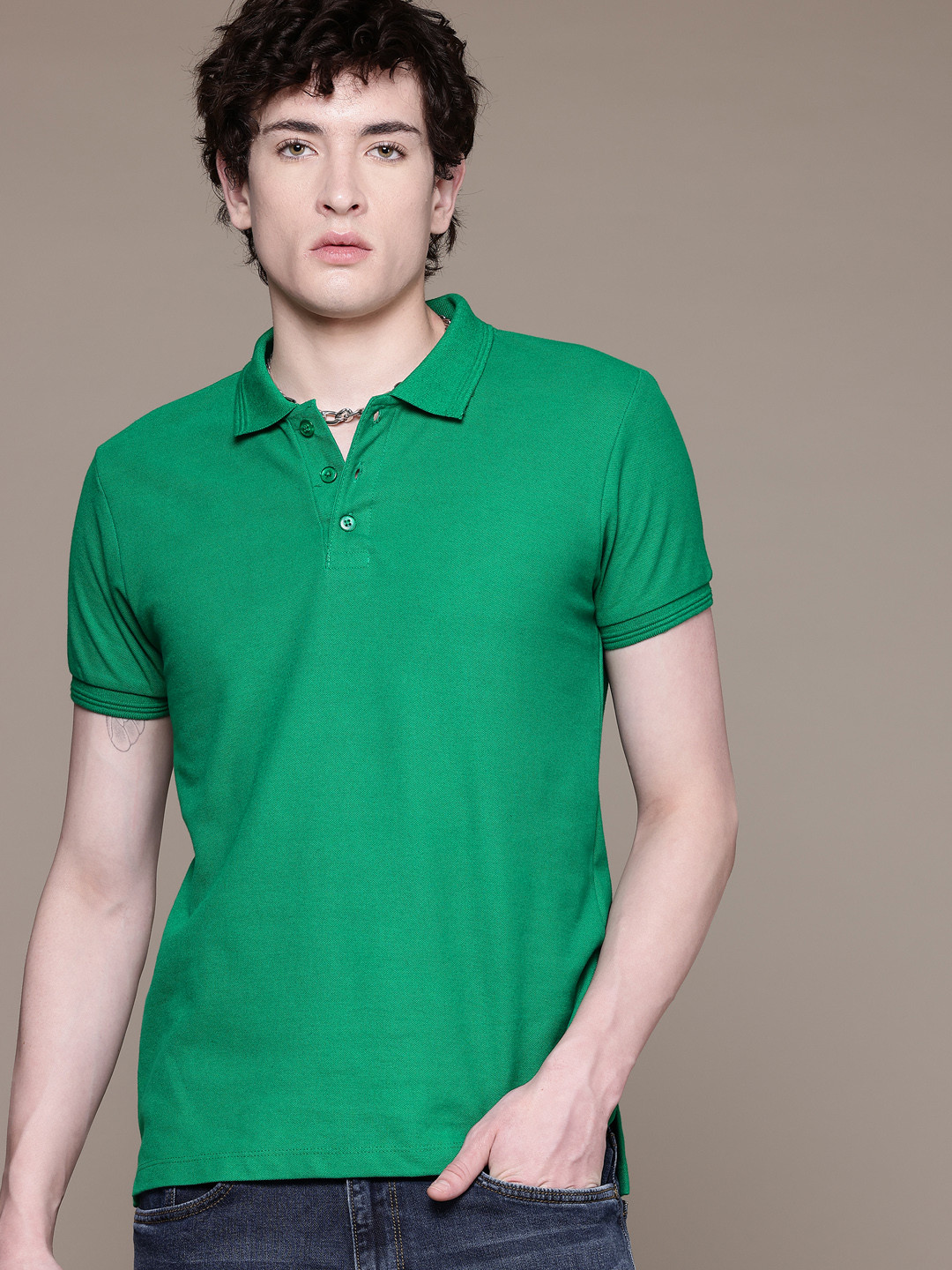 

The Roadster Lifestyle Co. Polo Collar T-shirt, Green