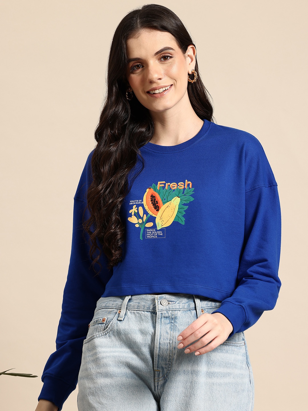 

Mast & Harbour Printed Sweatshirt, Blue