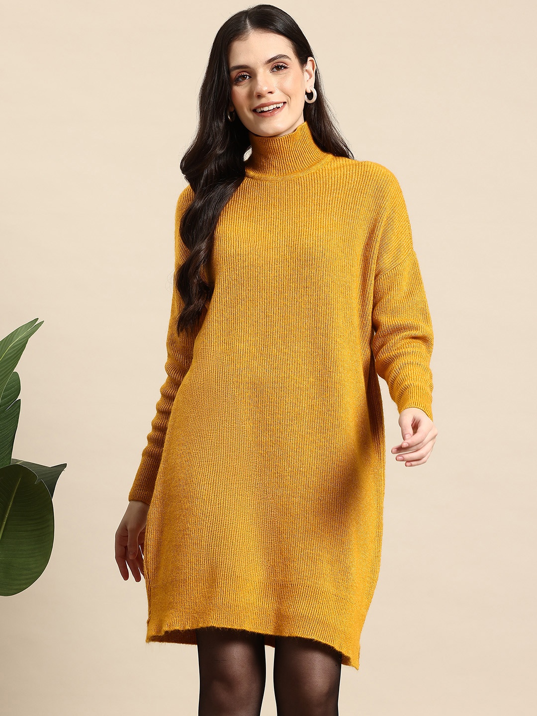 

Mast & Harbour Ribbed Longline Pullover, Mustard