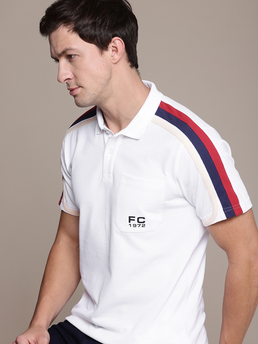

French Connection Polo Collar Pure Cotton T-shirt, White