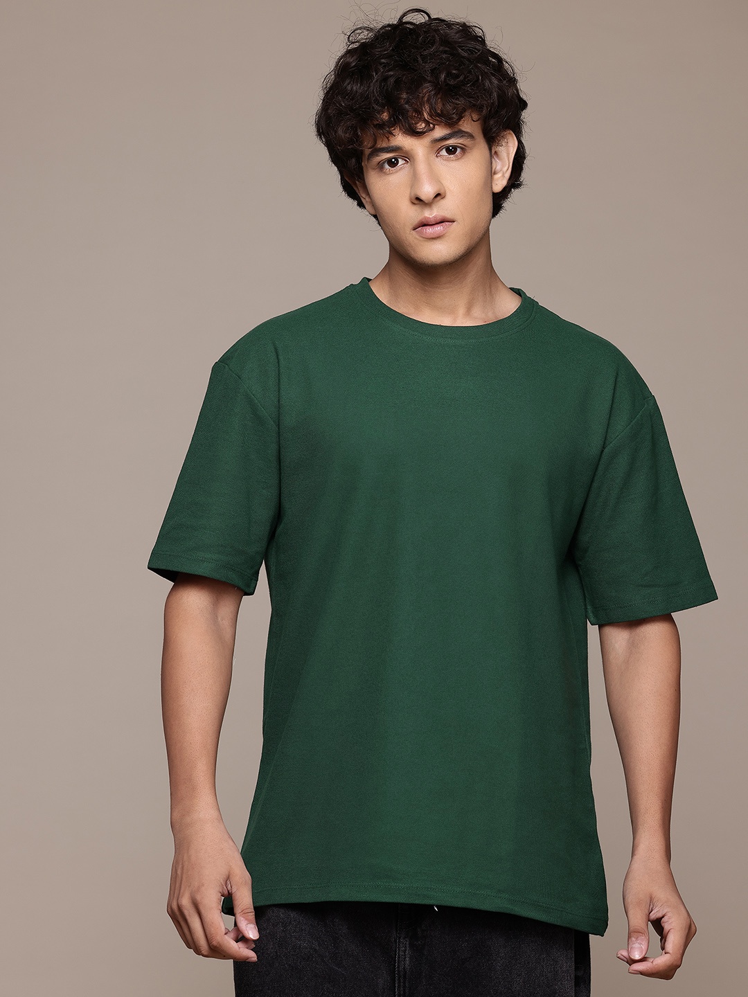 

The Roadster Lifestyle Co. Drop-Shoulder Sleeves T-shirt, Green