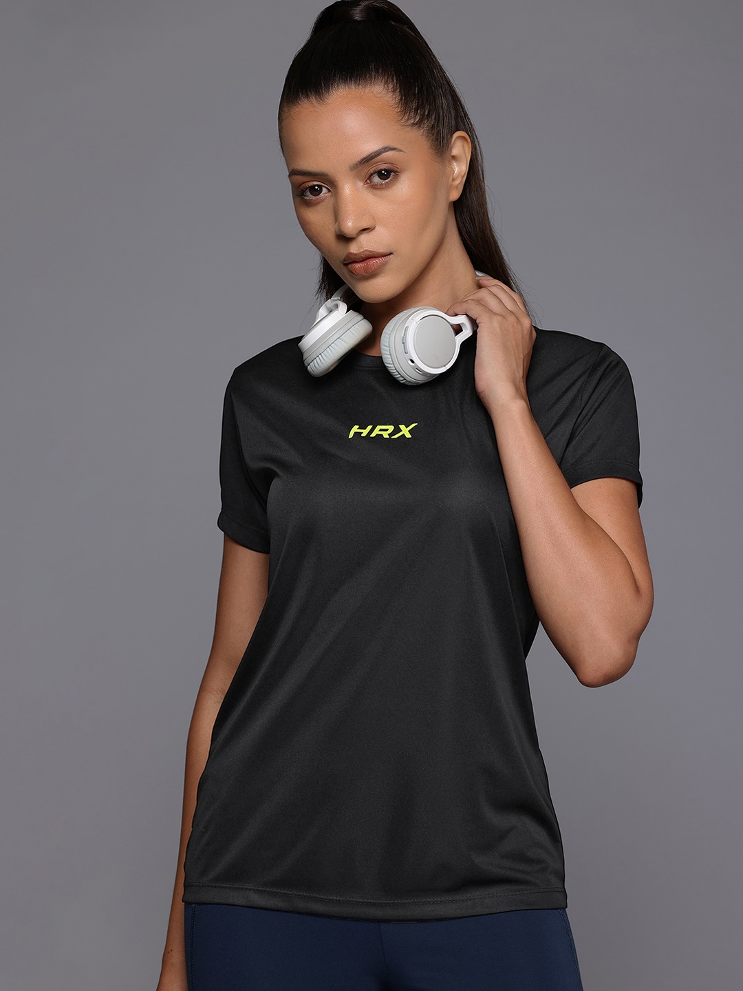 

HRX by Hrithik Roshan Women Running Rapid-Dry T-shirt, Black