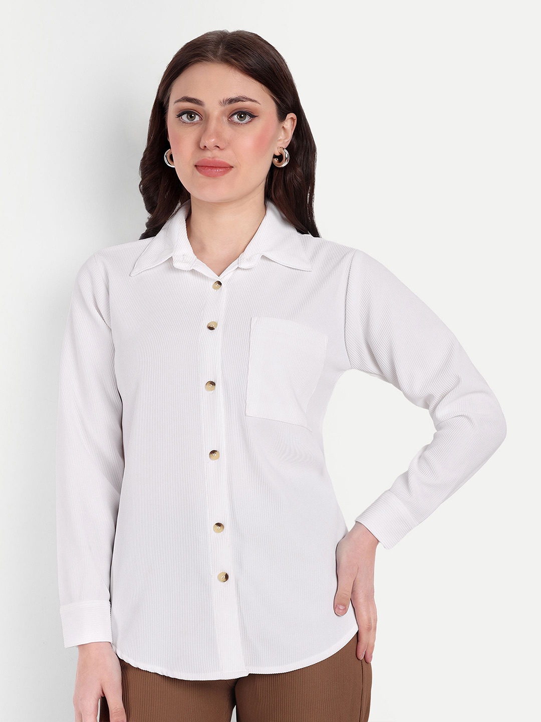

FNOCKS Classic Cotton Casual Shirt, White