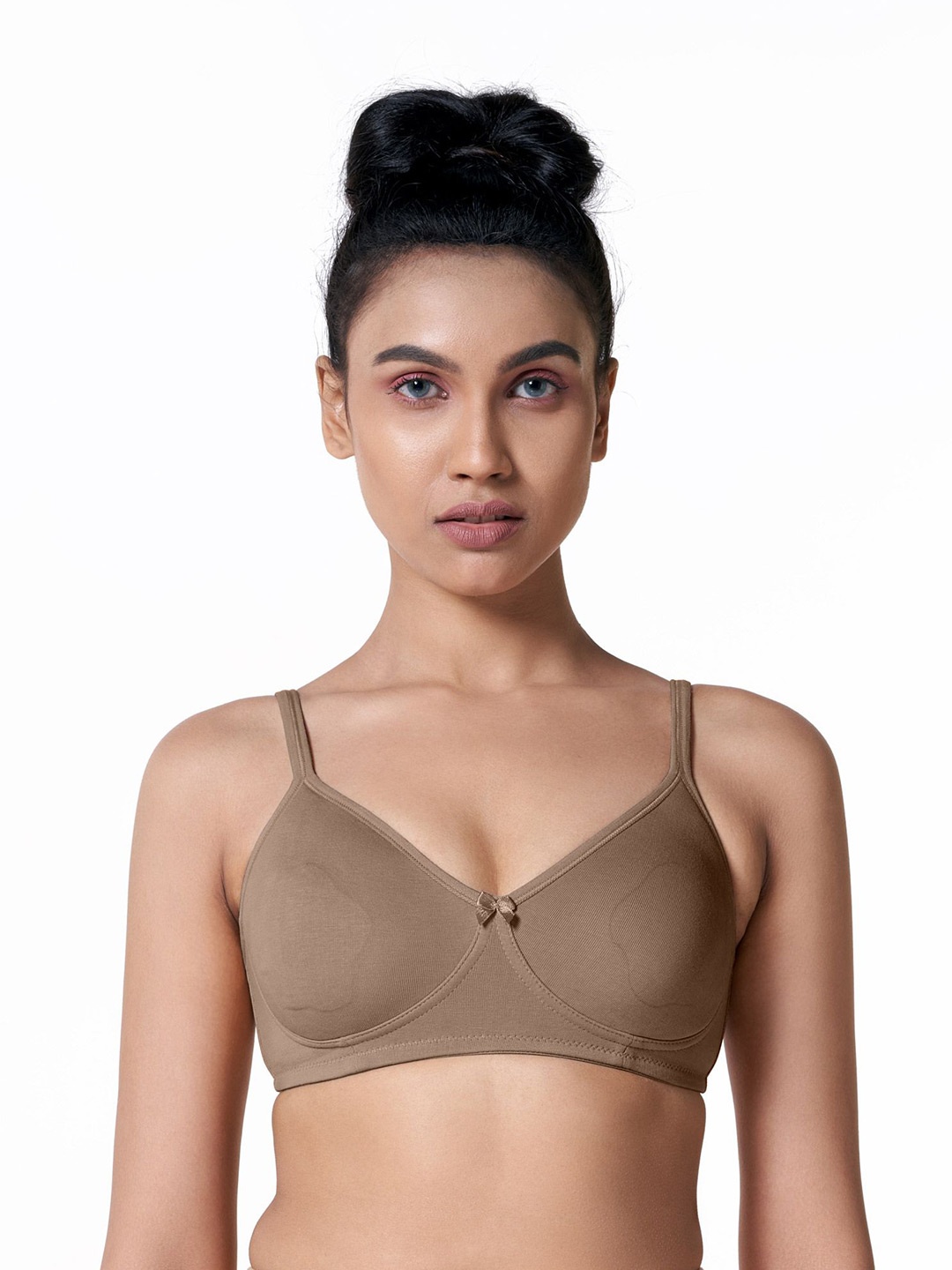 

BLOSSOM Solid Medium Coverage Bra, Camel brown