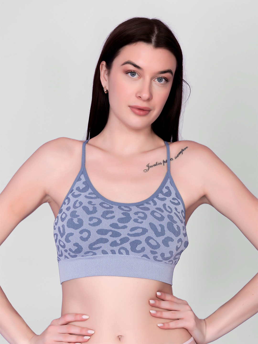 

DEALSEVEN FASHION Women Animal Printed Bra Full Coverage Workout Bra, Blue