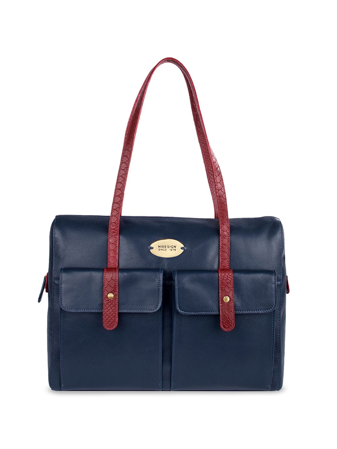 

Hidesign Textured Leather Structured Handheld Bag, Blue