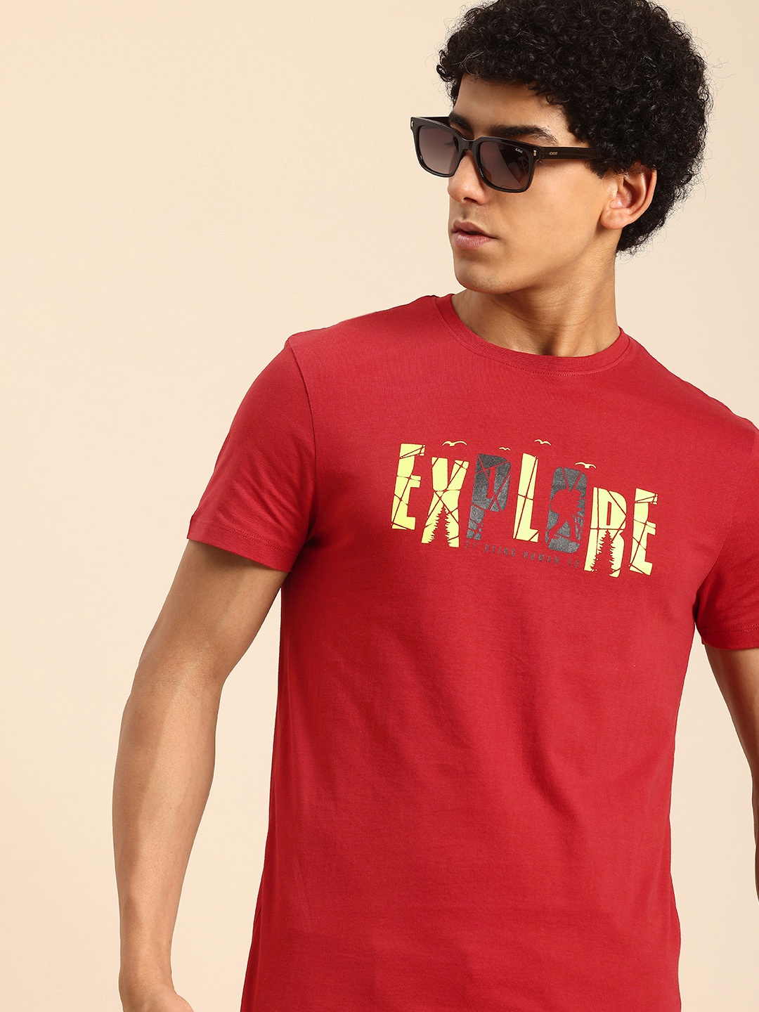 

Being Human Typography Printed Pure Cotton T-shirt, Red