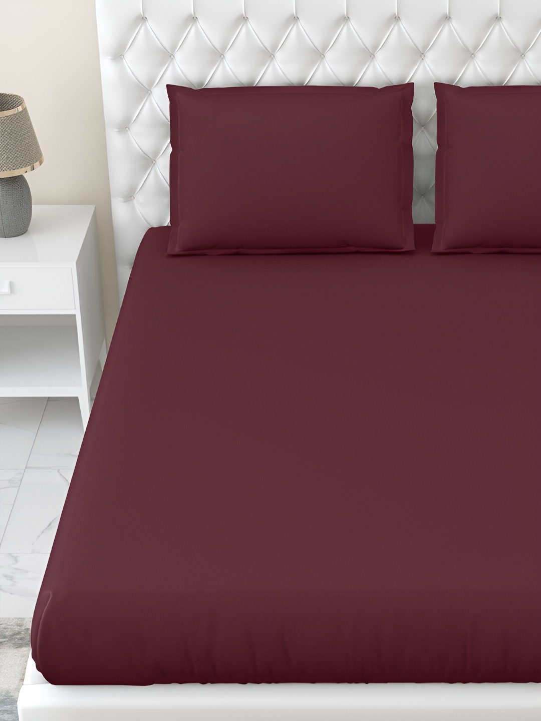 

haus & kinder Pink Cotton 300 TC King Bedsheet with 2 Pillow Covers