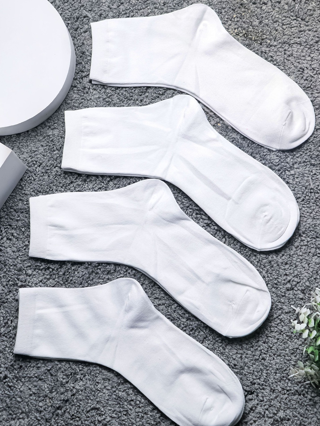 

Brauch Men Pack Of 4 Ankle-Length Socks, White