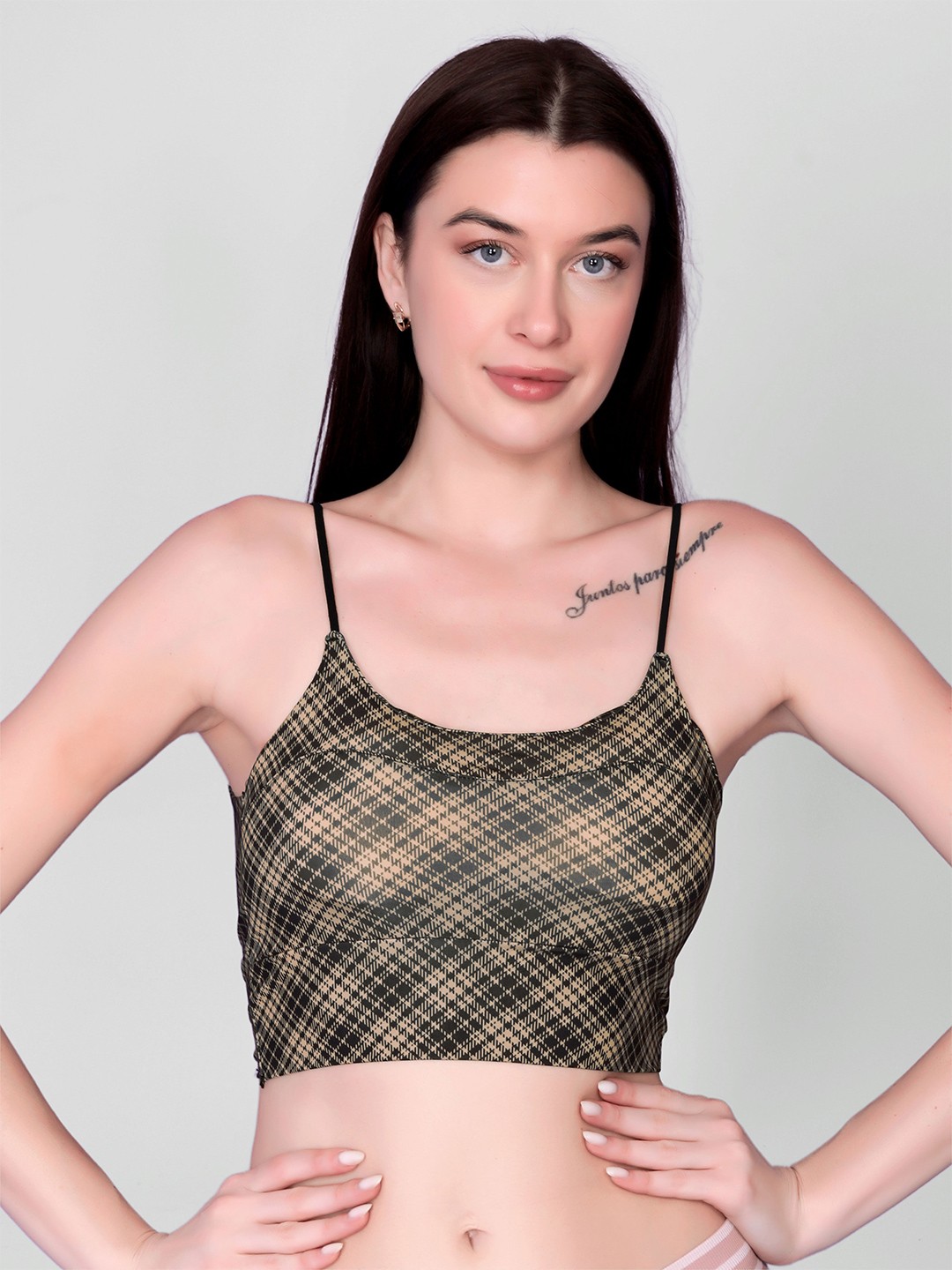 

DEALSEVEN FASHION Women Checked Full Coverage Beginners Bra, Yellow