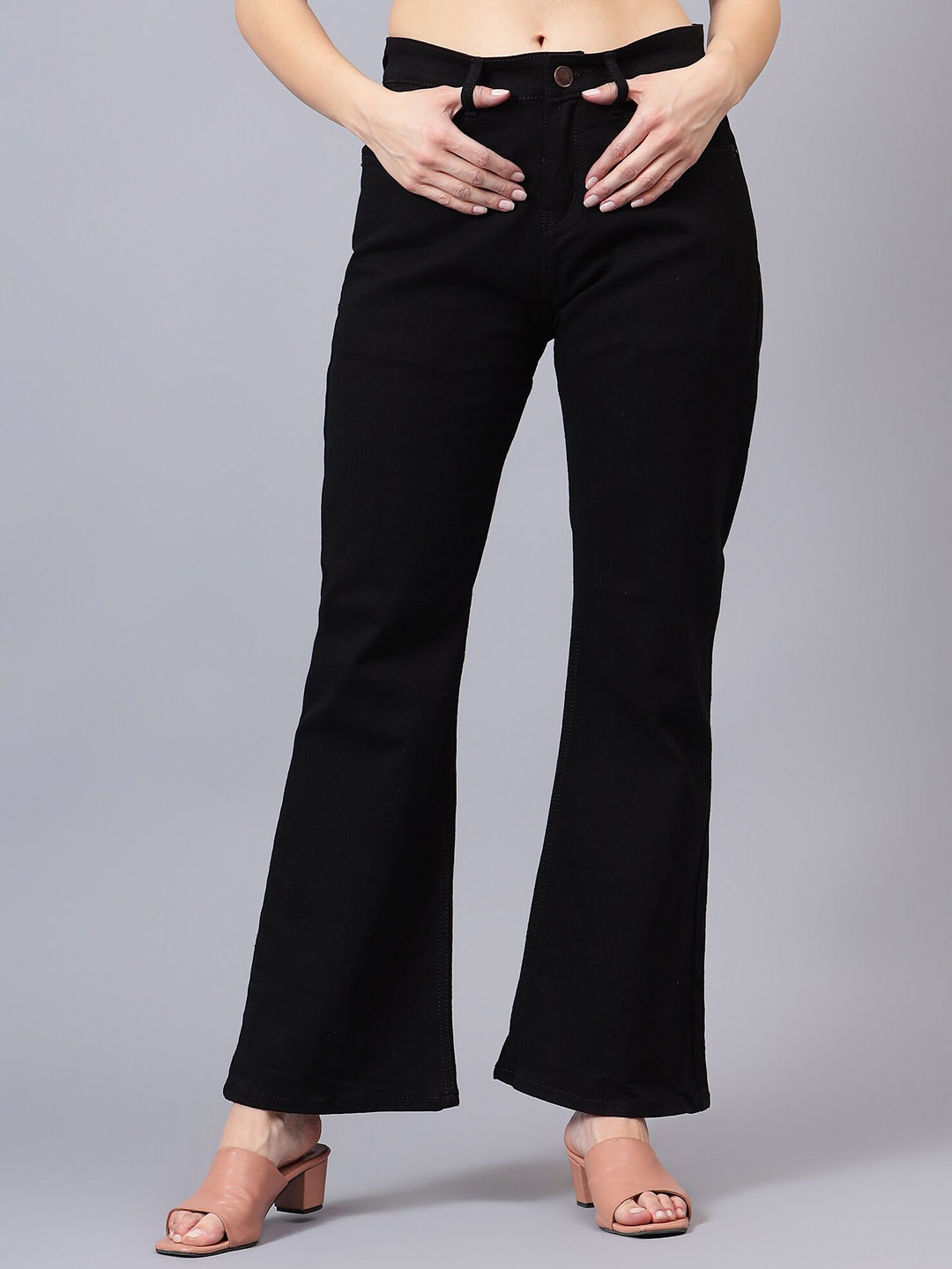 

BAESD Women Comfort Bootcut Mid-Rise Stretchable Jeans, Black