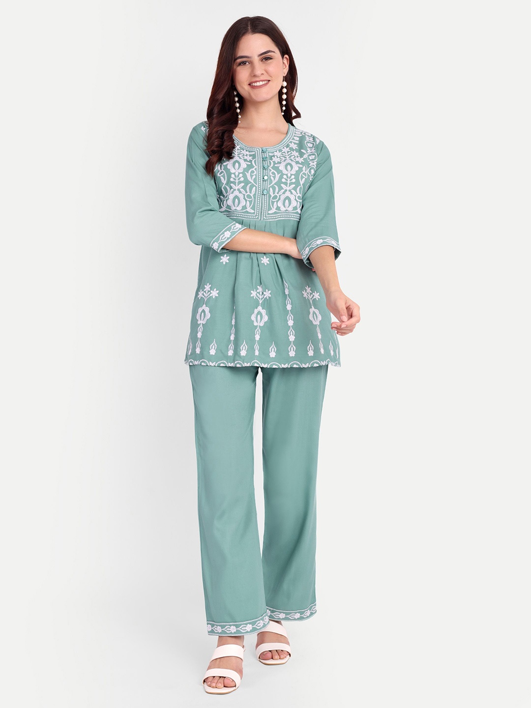 

FNOCKS Women Top with Trousers, Green