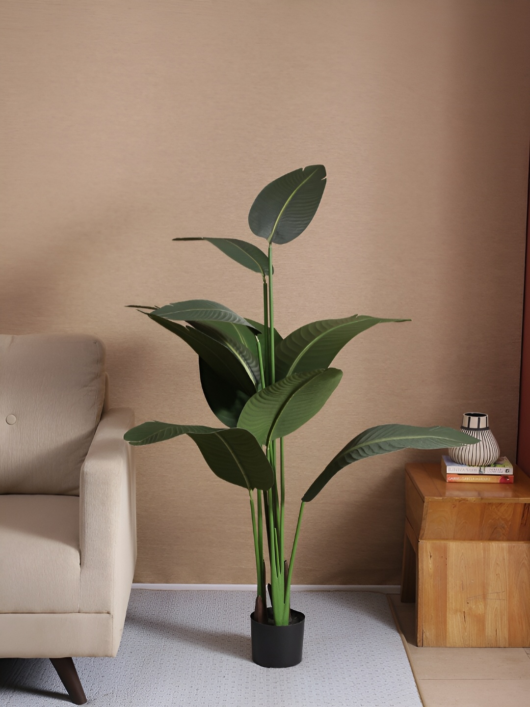 

Home Bloom Green & Black Artificial Plant With Pot
