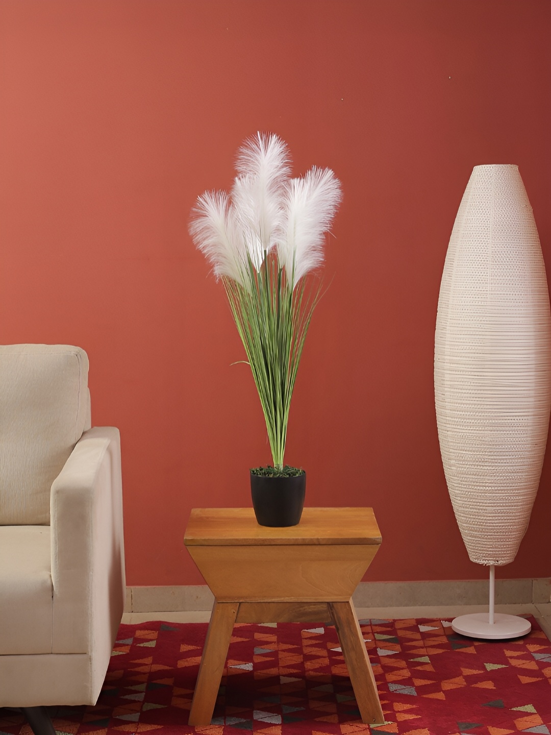 

Home Bloom White Grass Artificial Plant With Pot