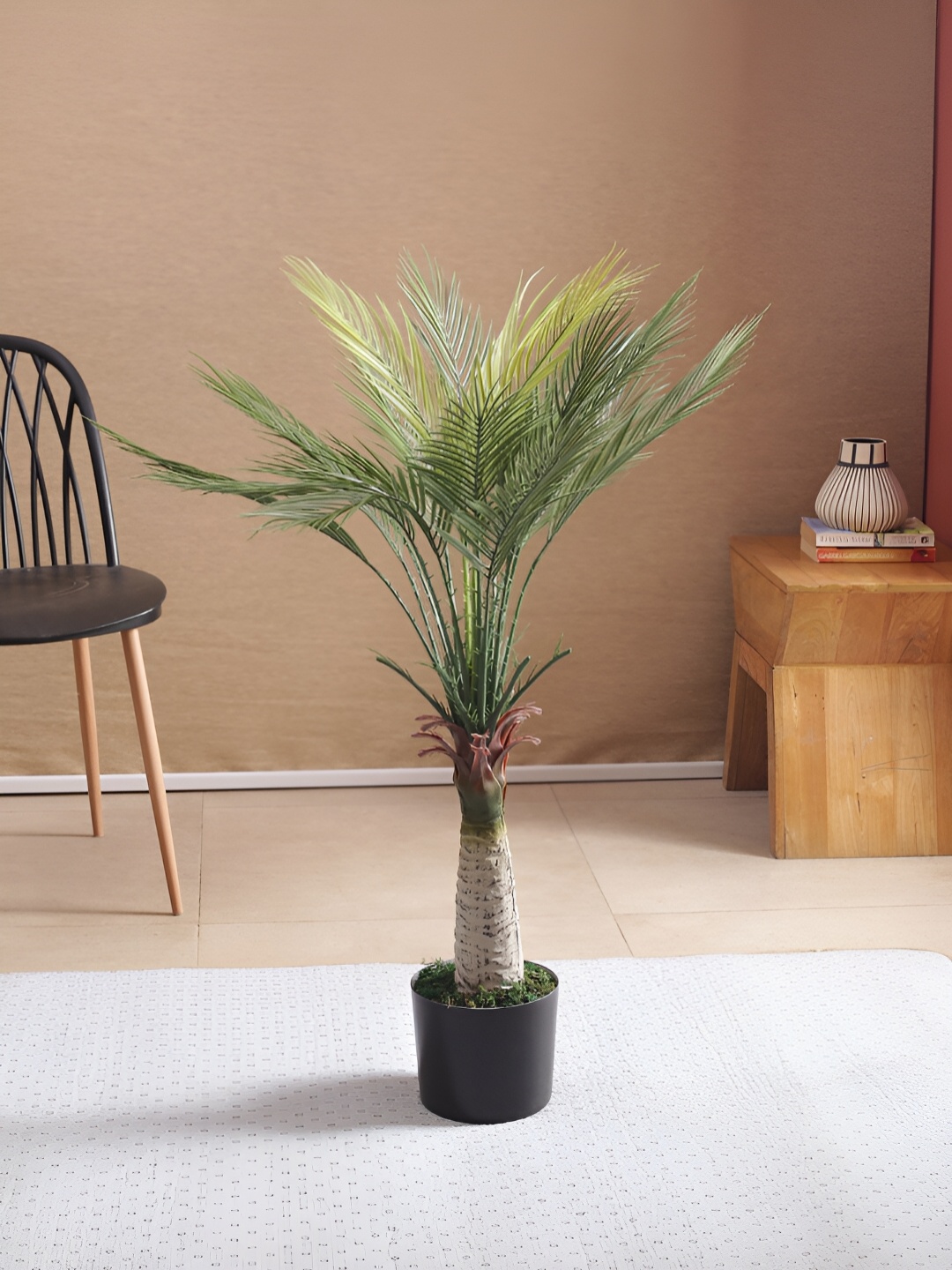 

Home Bloom Green & Black Real Touch Bottle Areca Palm Artificial Plant With Pot