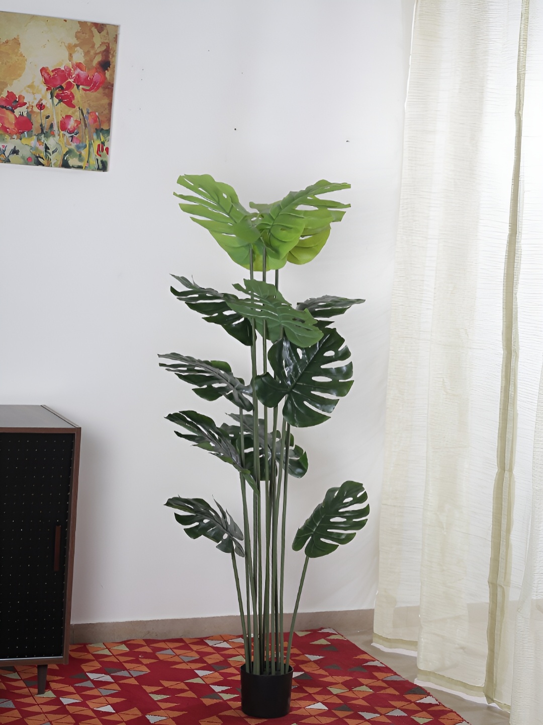 

Home Bloom Green & Black Monstera Deliciosa Artificial Plant With Pot