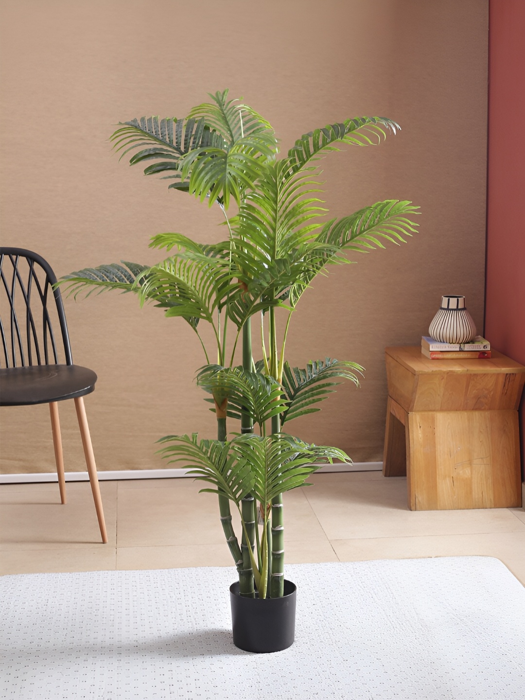 

Home Bloom Green & Black Real Touch Areca Palm Artificial Plant With Pot