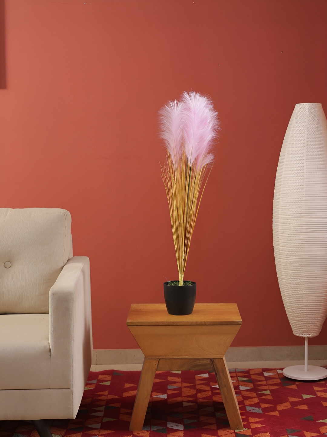 

Home Bloom Pink & Yellow Onion Grass Artificial Plant With Pot