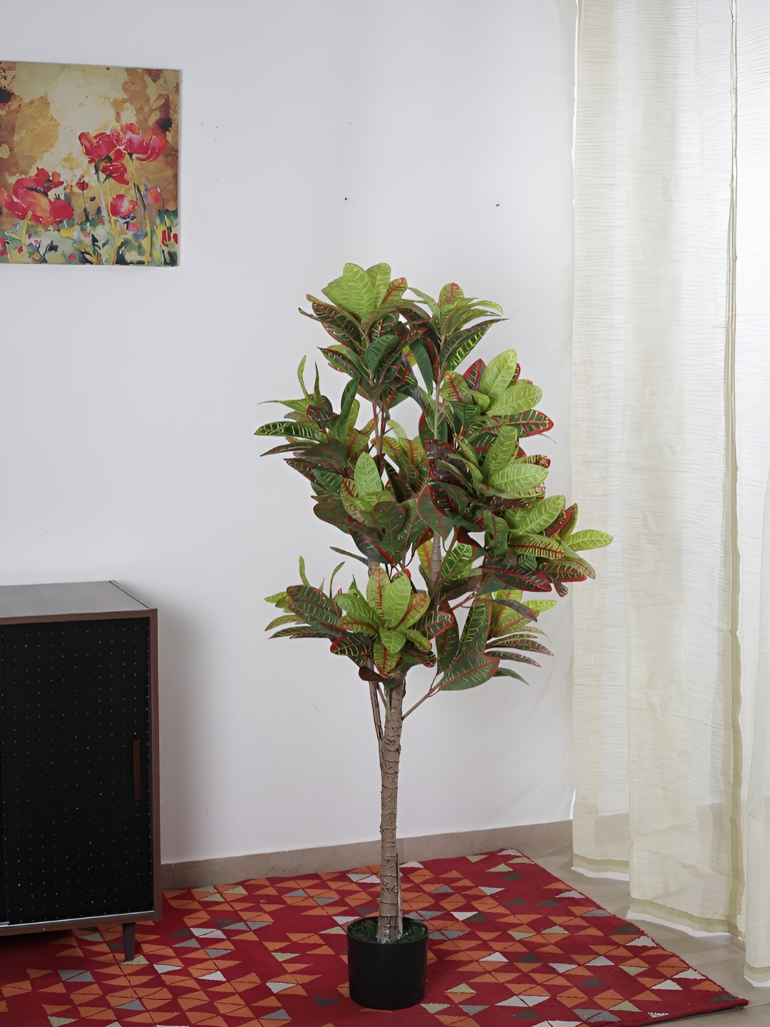 

Home Bloom Red & Green Croton Artificial Plant With Pot