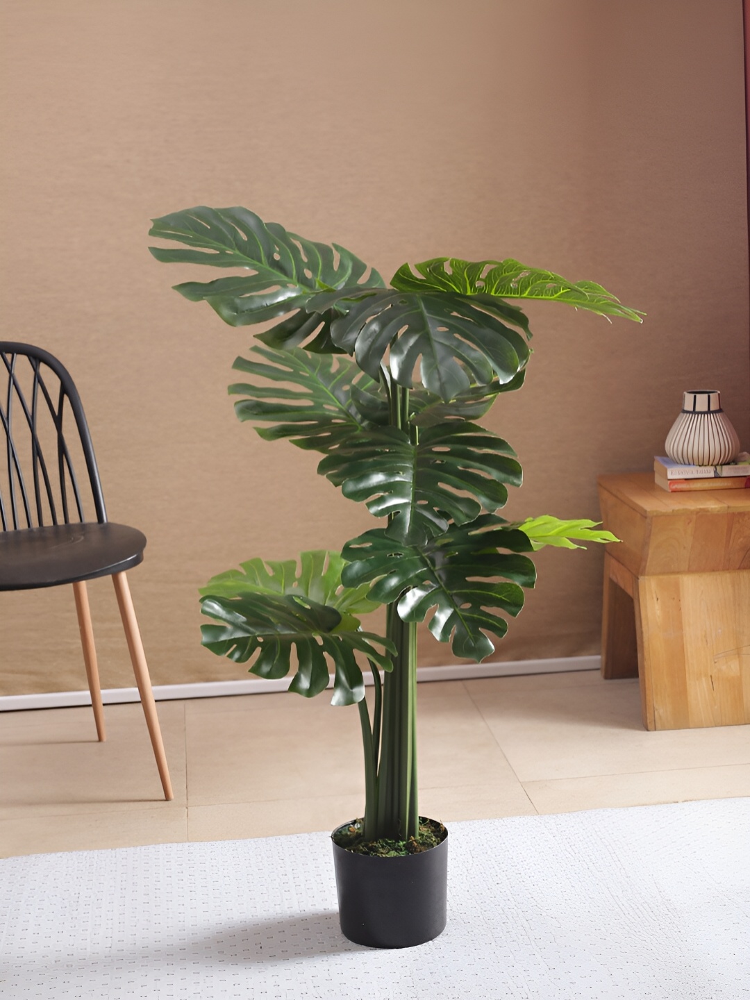 

Home Bloom Green & Black Monstera Deliciosa Artificial Plant With Pot