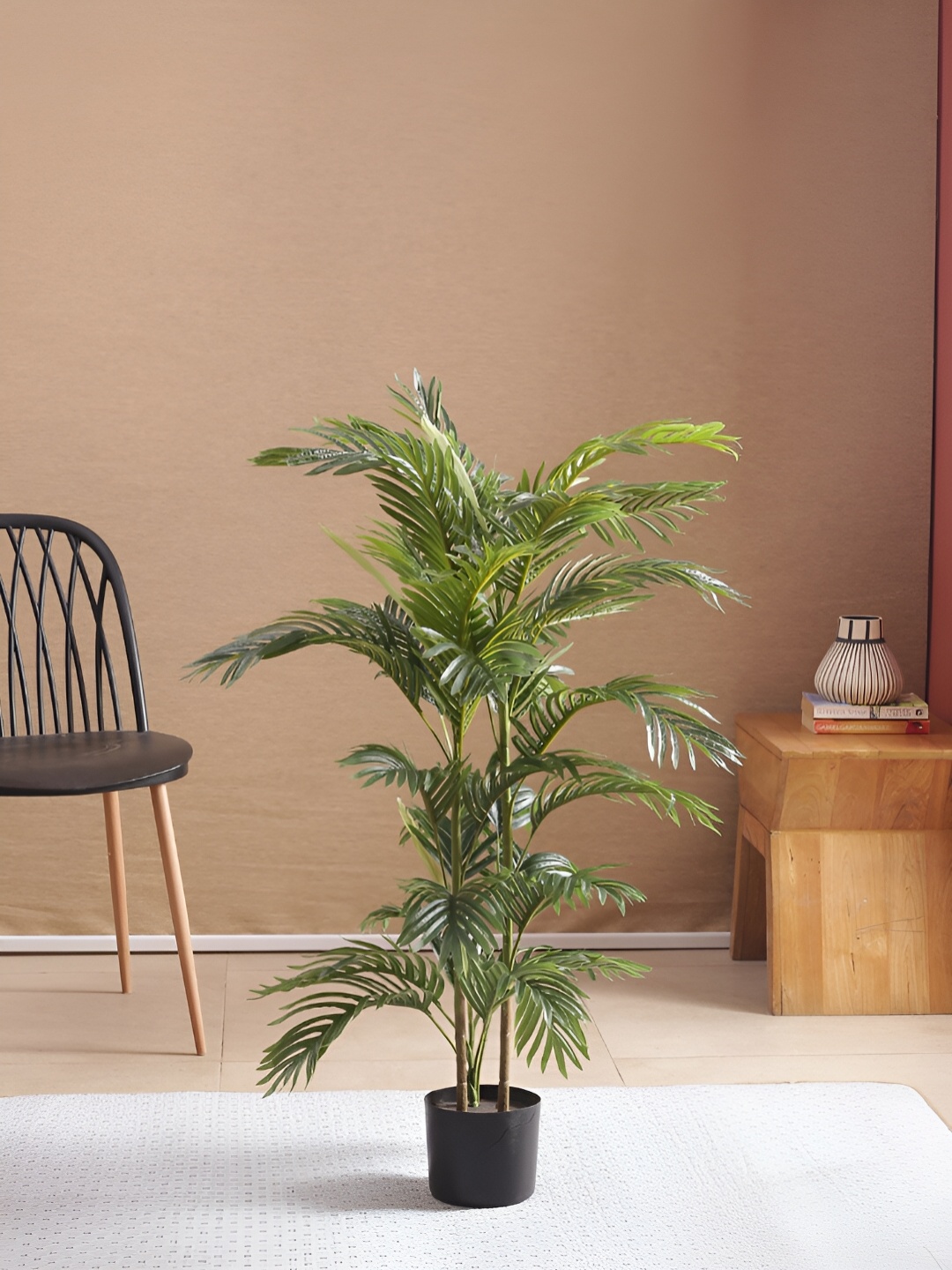 

Home Bloom Green & Black Real Touch Areca Palm Artificial Plant With Pot