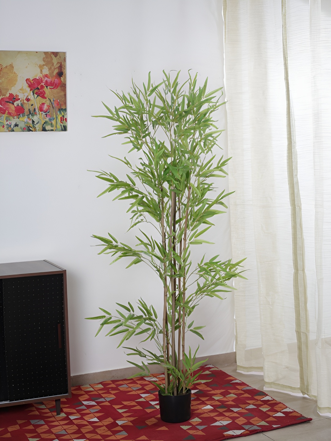 

Home Bloom Green & Black Green Bamboo Artificial Plant With Pot