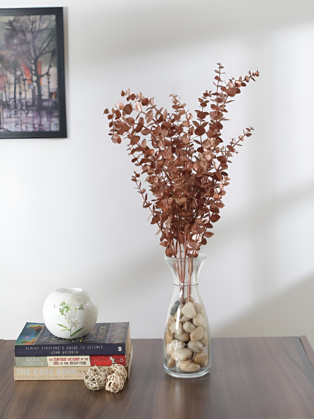 

Home Bloom Copper-Toned 2 Pieces Eucalyptus Artificial Flower