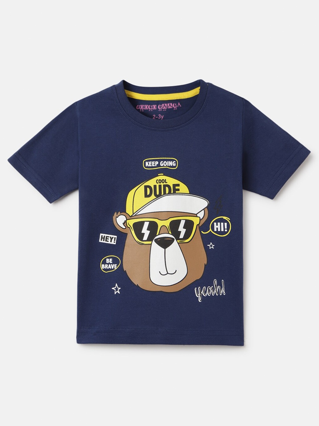 

Googo Gaaga Boys Graphic Printed Round Neck T-shirt, Navy blue