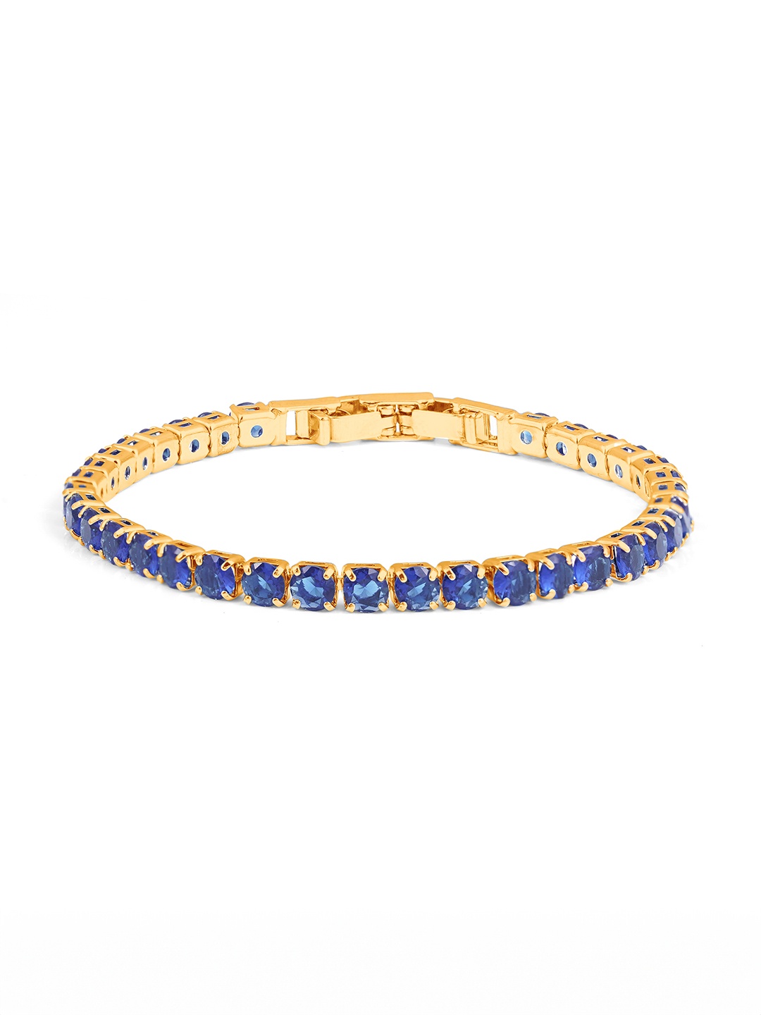 

SWASHAA Women Brass Cubic Zirconia Gold-Plated Wraparound Bracelet