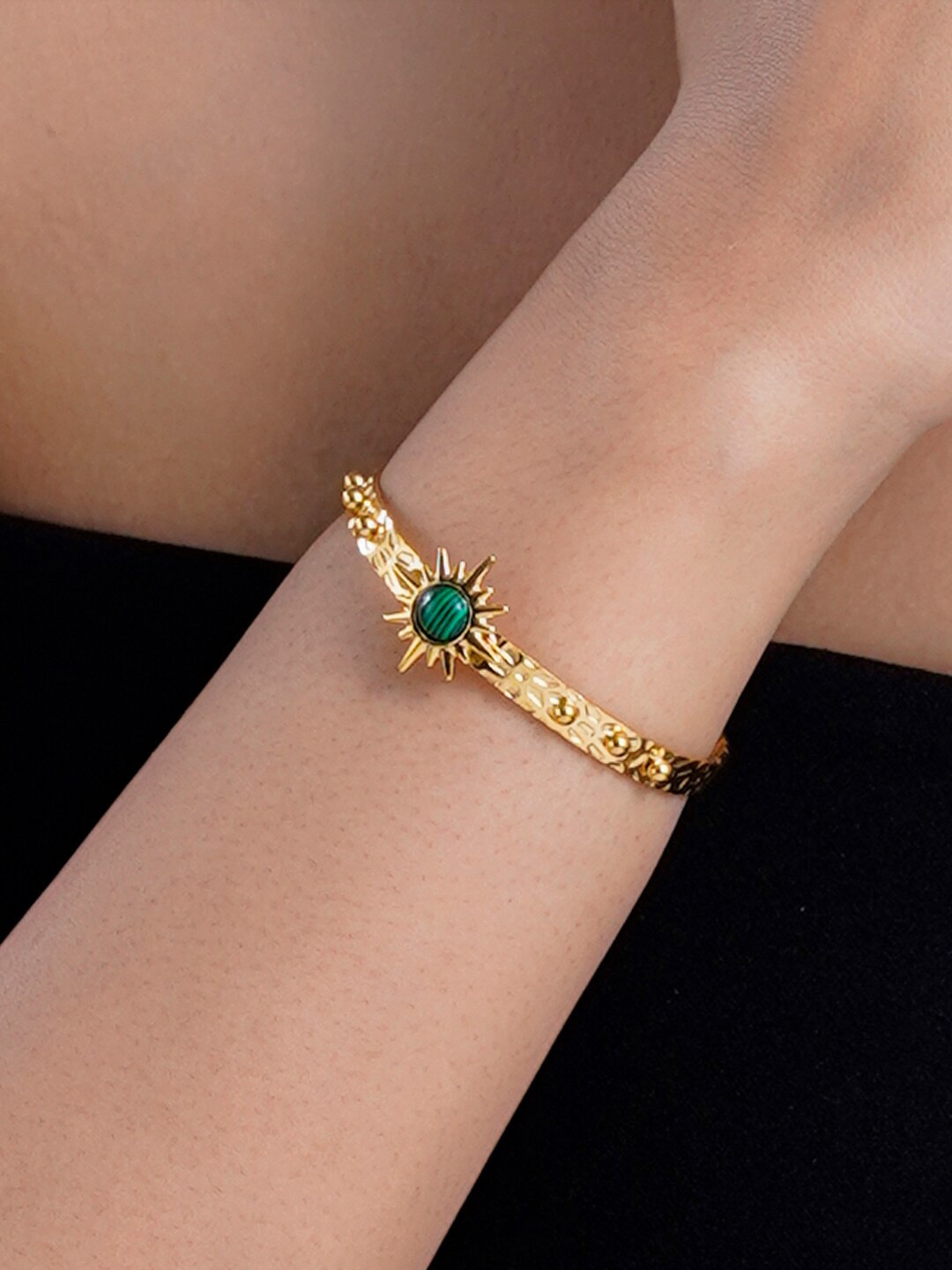 

SWASHAA Women Gold-Plated Cuff Bracelet