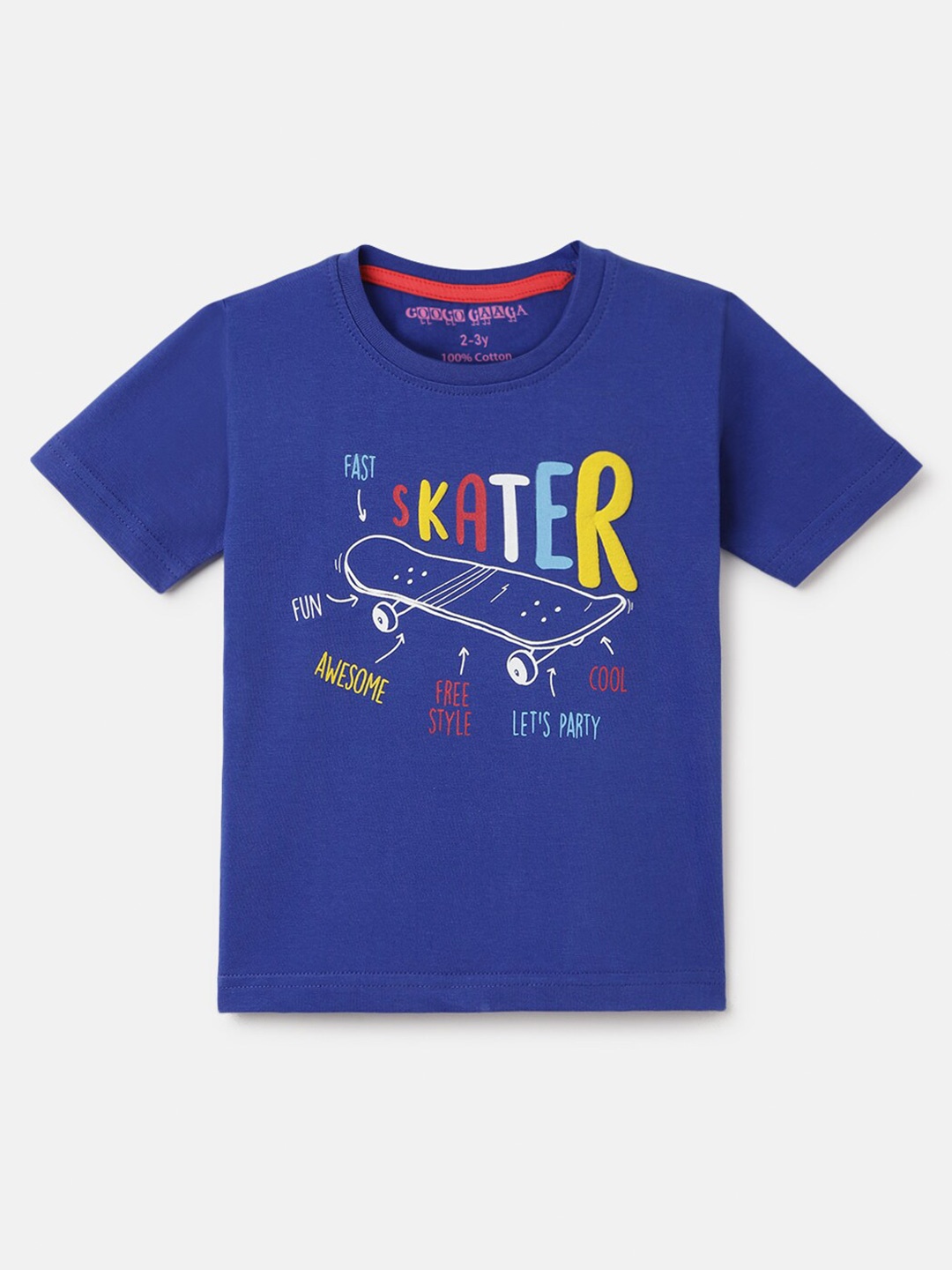 

Googo Gaaga Boys Graphic Printed Round Neck T-shirt, Blue